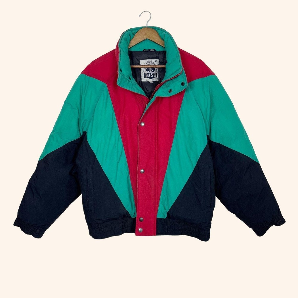 Vintage Dash Colorblock Down Puffer Jacket